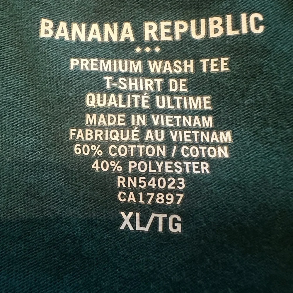 Banana Republic Premium Wash Tee - Emerald Green - Mens Size XL